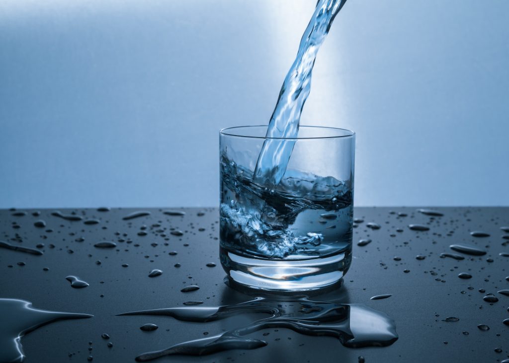Water pouring into glass