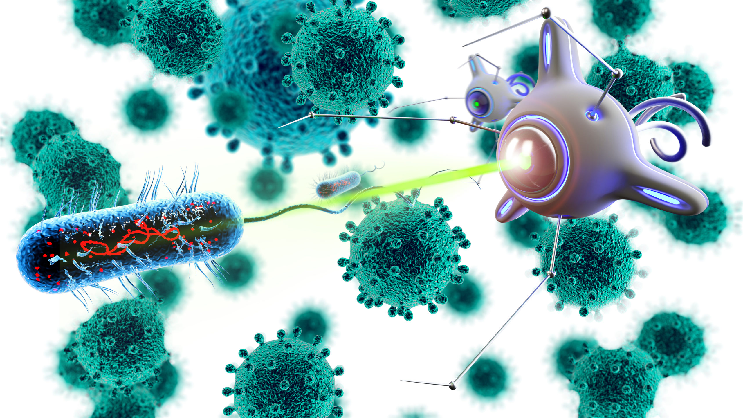 nano robot 3D render